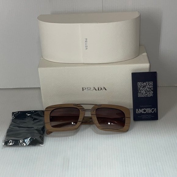 Prada Accessories - Prada woman’s sunglasses spr 30RS wood frame brown lenses